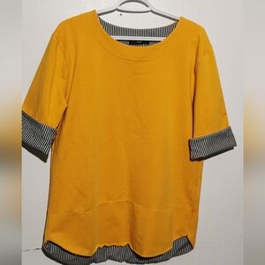 Bebe mustard color blouse